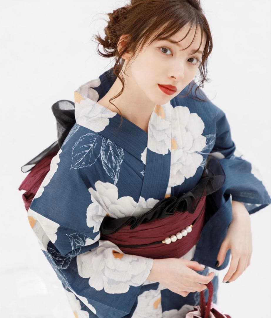 完売品　新品♡Ditaディータ♡オトナ浴衣　高級5点セット♡涼風の藍紺牡丹