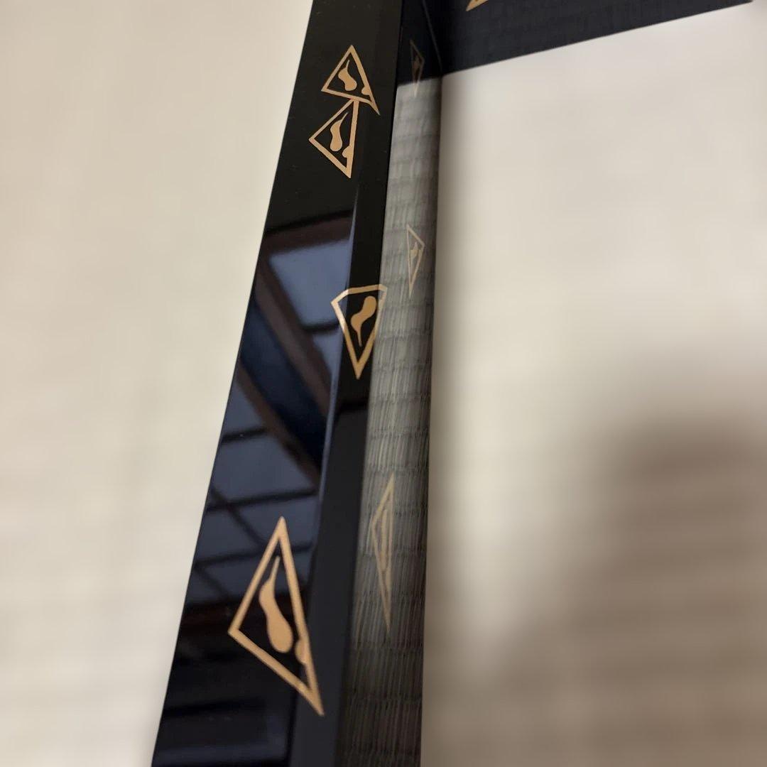 【茶道具】田中表阿弥造　鱗鶴蒔絵　炉縁（共箱）