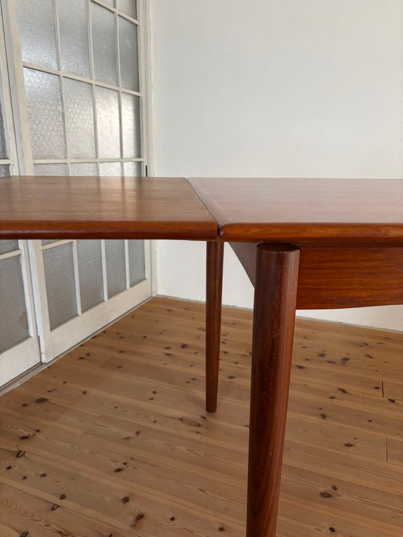 北欧ヴィンテージ　デンマーク　チーク　ドローリーフテーブル