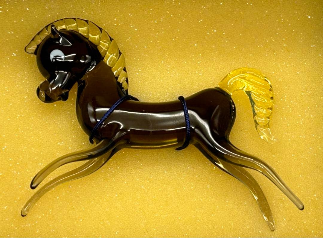 ガラス　チェコスロバキア　フィギュリン　馬　ビンテージ　コレクション　専用箱あり