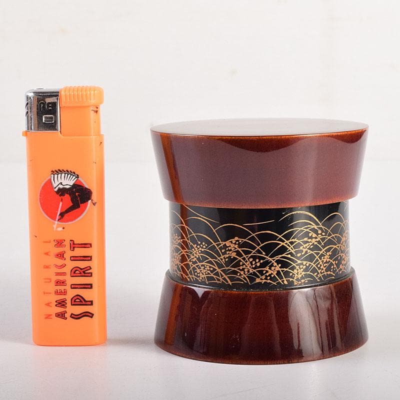 茶道具　中林星山作　秋草鳥蒔絵　茶器　共箱　V　8364