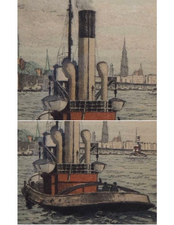 送料無料 19世紀末～20世紀初　銅板画　直筆サイン