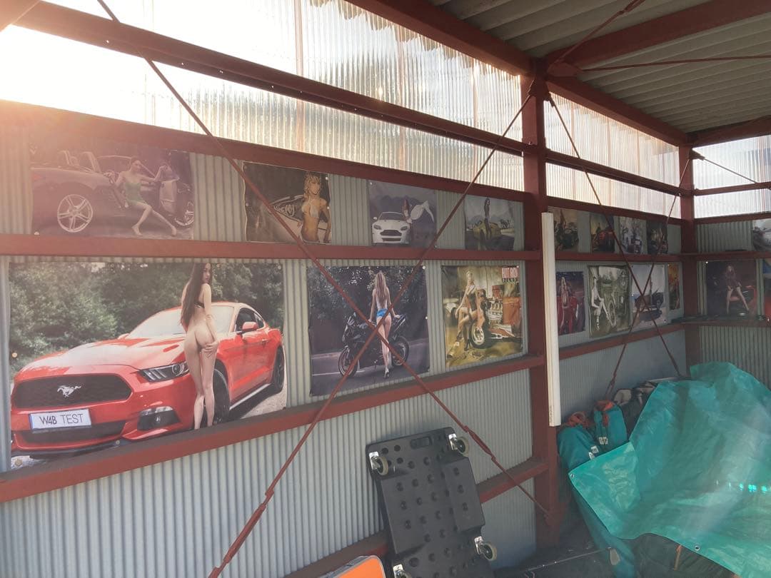 ピンナップポスター　ホットロッド　バイク　ローライダー