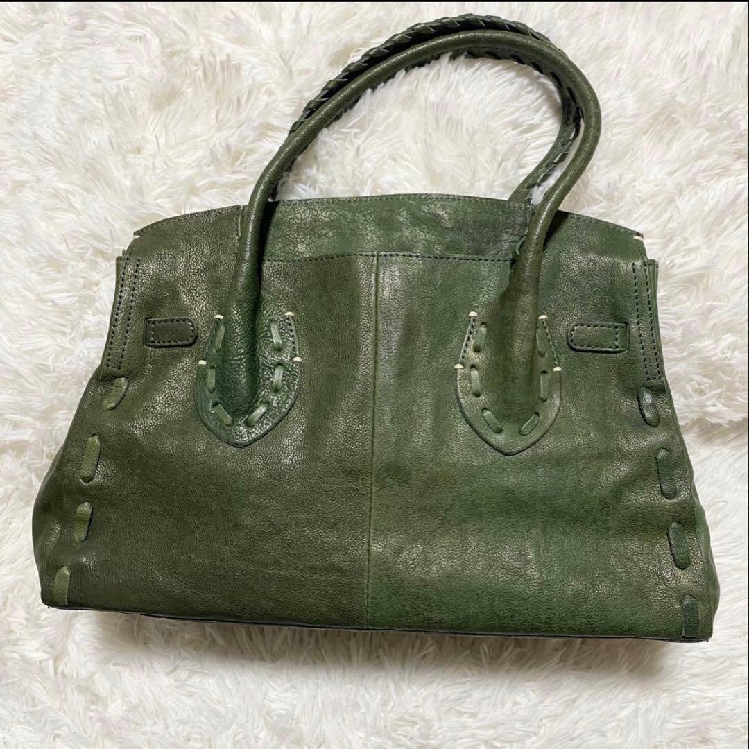 新品✨ DAKOTA ダコタ ハンドバッグ オーリオ ヌメ革 深緑 南京錠