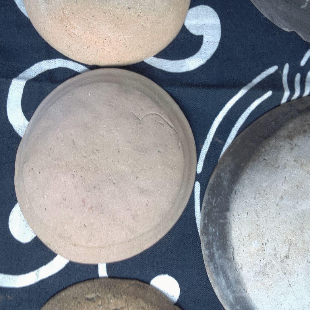 骨董１ 陶器製丸型皿5個セット中古