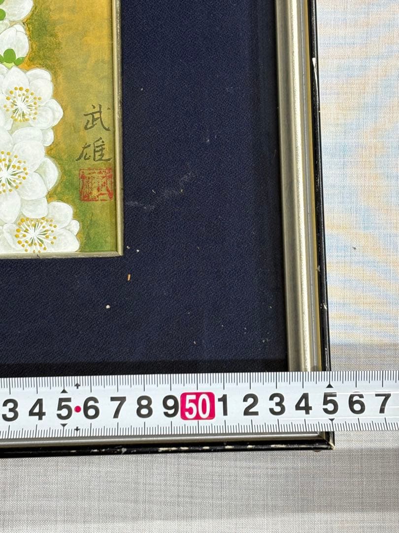 「春光」　土肥武雄　絵画　日本画　鳥　花