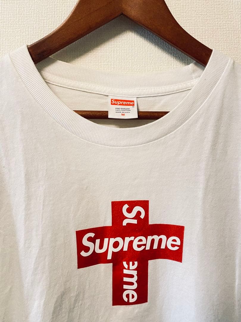 中古 Supreme Cross Box Logo Tee \"White\"