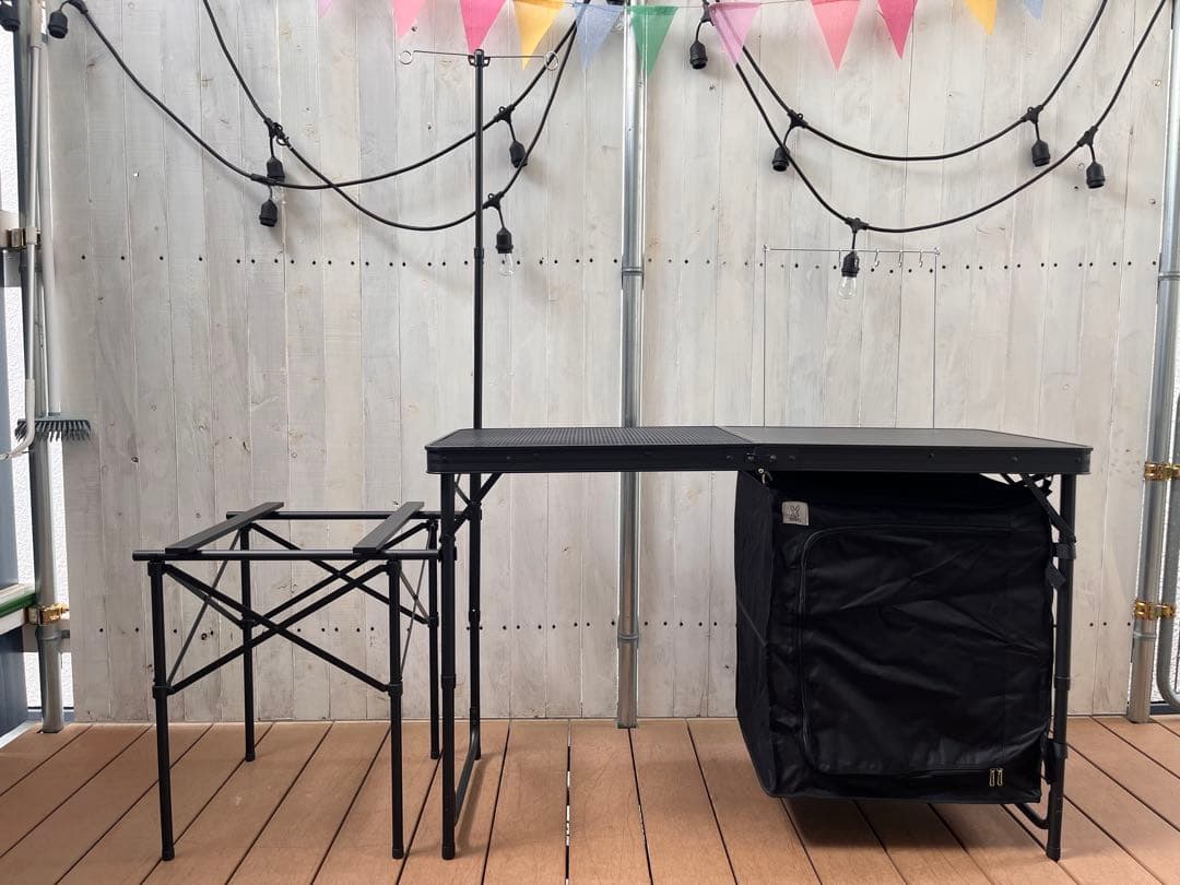 DOD クッキングキング キッチンテーブル 耐熱メッシュ 収納棚付き