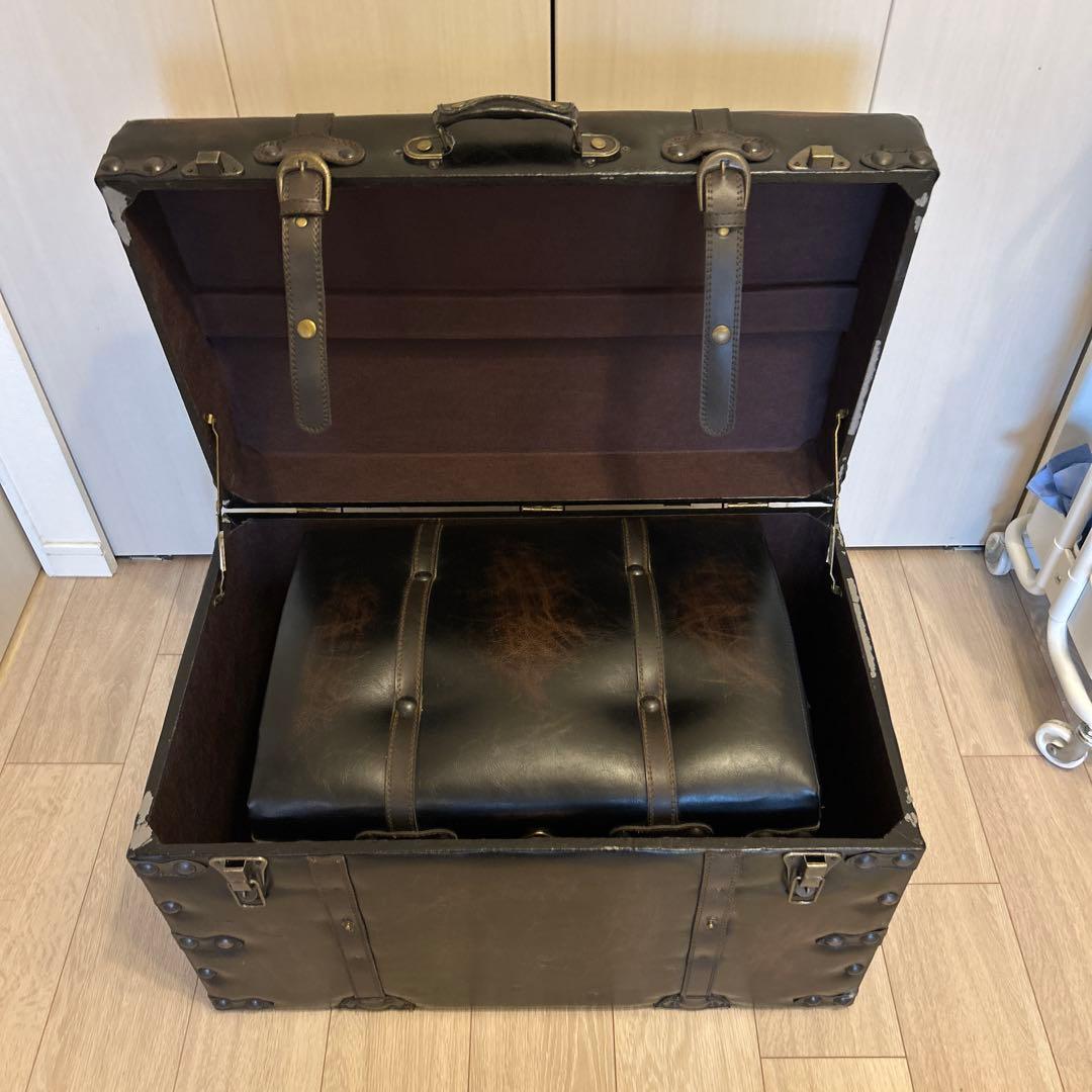 アンティーク調　宝箱　スツール　収納　トランクBOX