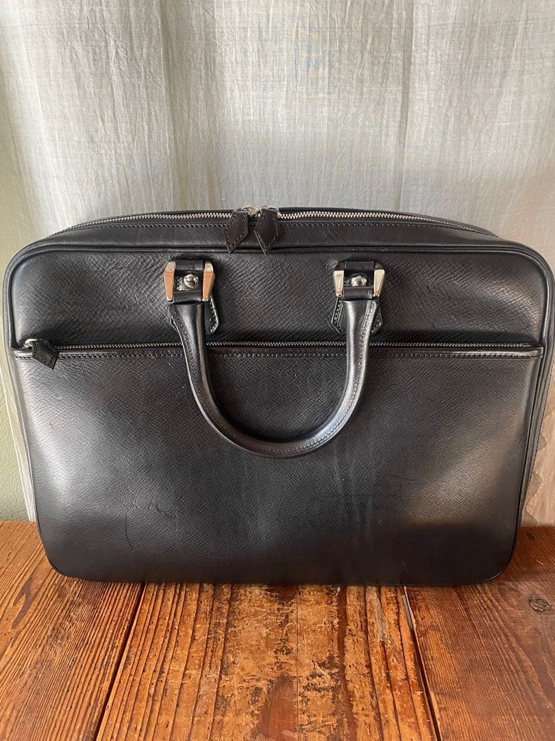 【未使用】万双　双鞣和地 シングルブリーフケース　ブラック　黒