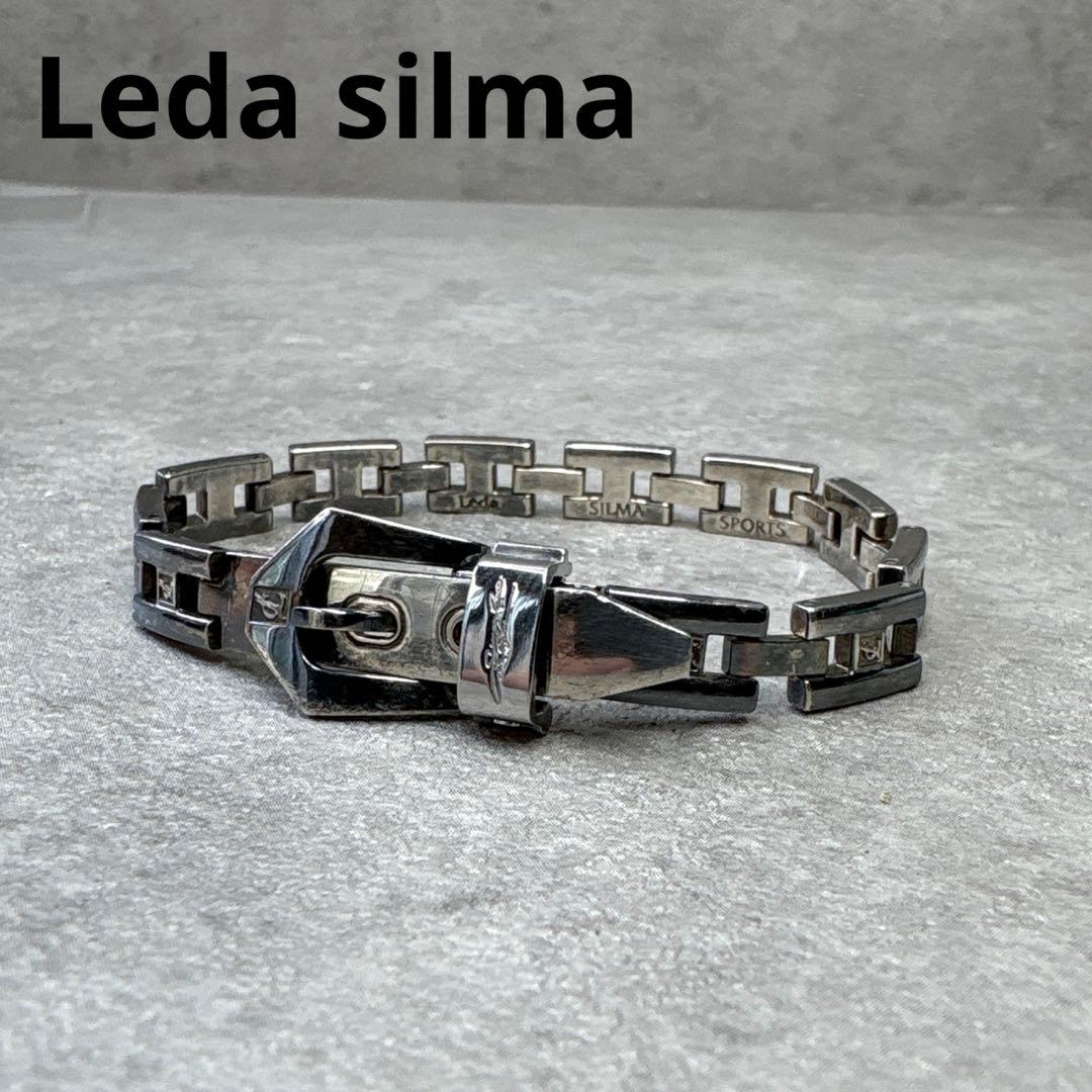 美品！Leda SILMA SPORTS レダジルマ シルバーベルトブレスレット
