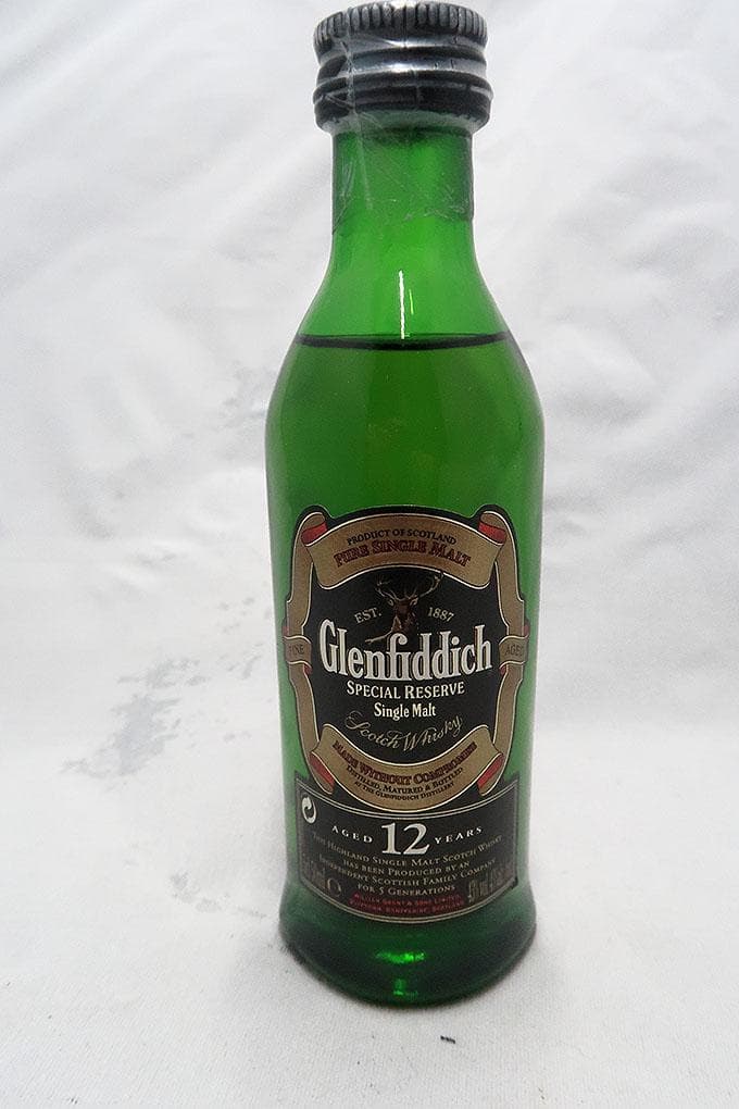 グレンフィディック１２年シングルモルトウィスキー 缶ケース入ミニチュアボトル