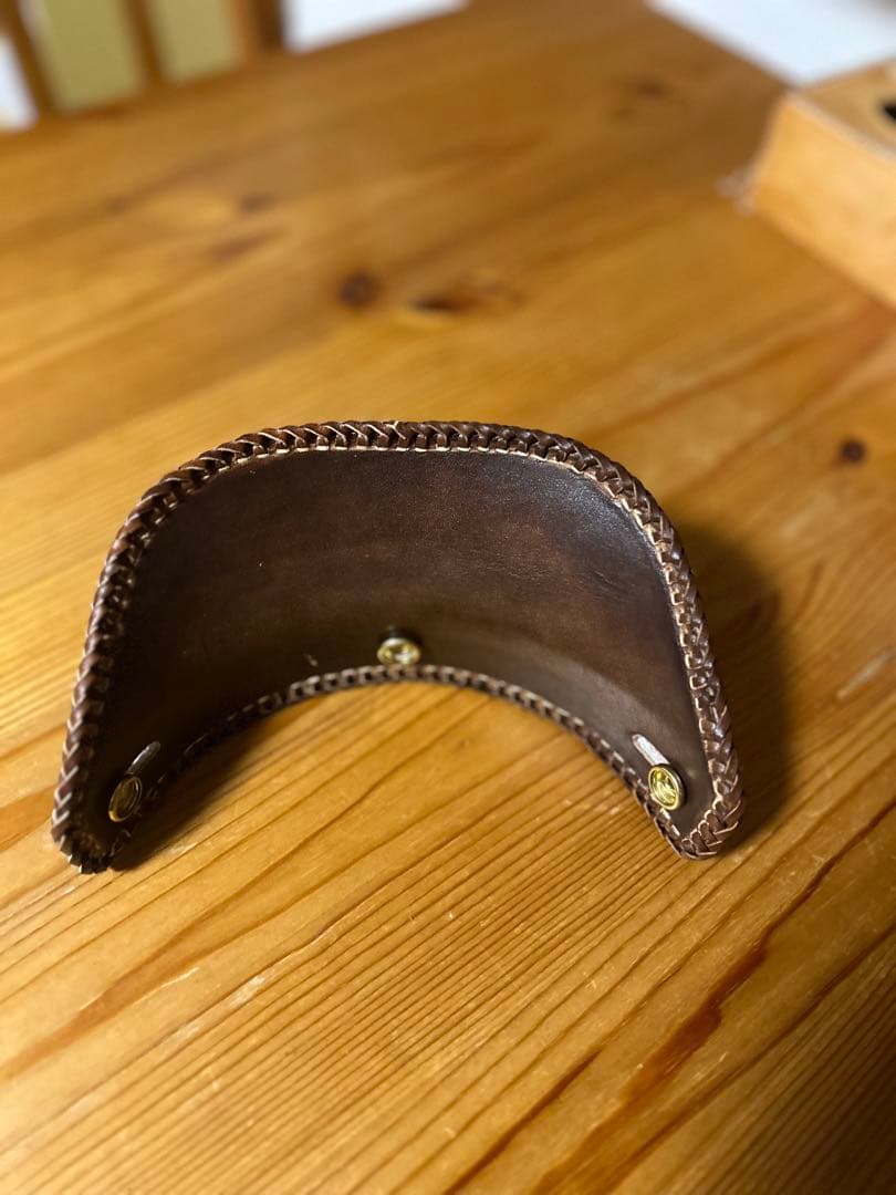 親父オーダー品　レギュラーバイザー手染めアンティーク（ダブルステッチ）