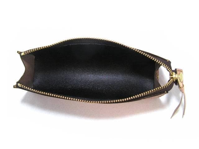 栃木レザー 本革 ペンケース 大容量 定規入る 生成り ヌメ革 名入れ刻印