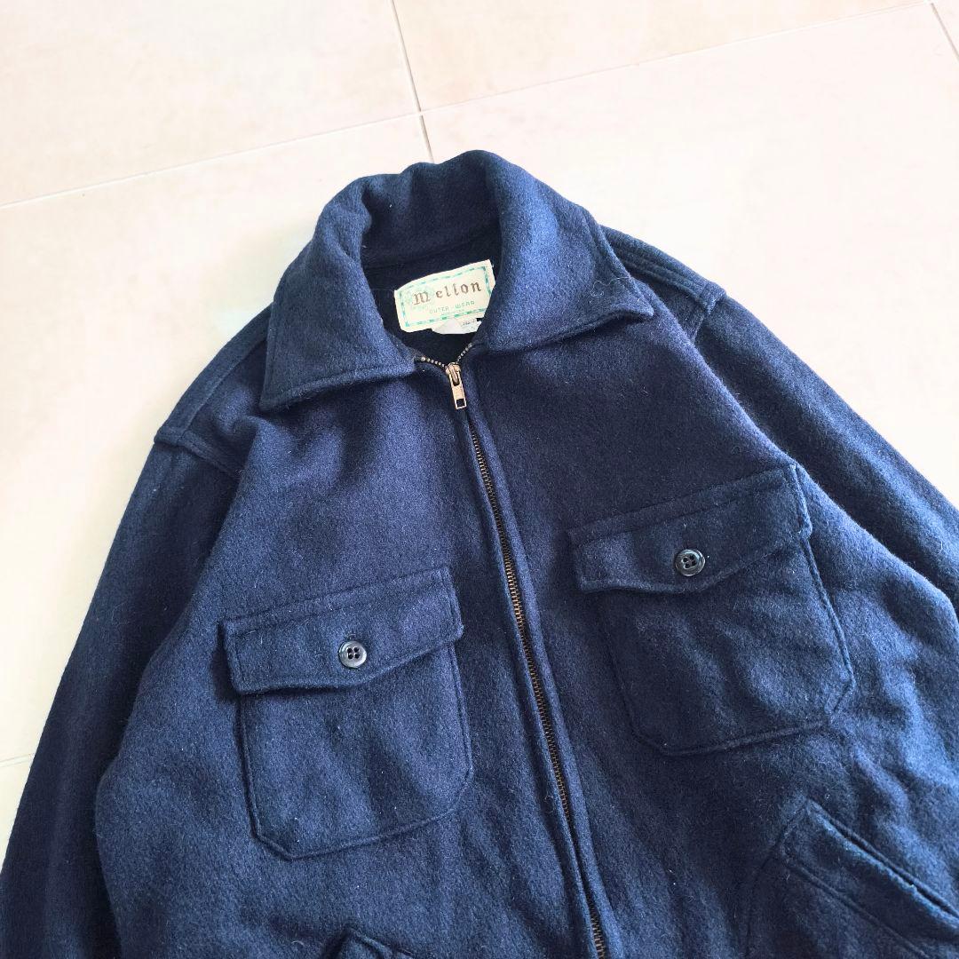USA製　70s Melton ウール CPOジャケット ネイビー Sサイズ