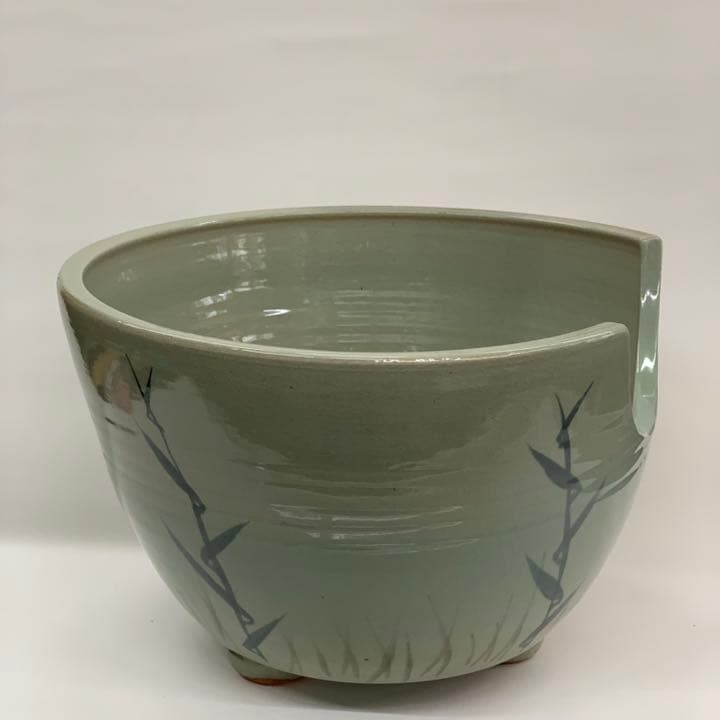 【紅鉢】西尾香舟　青磁　葦の絵