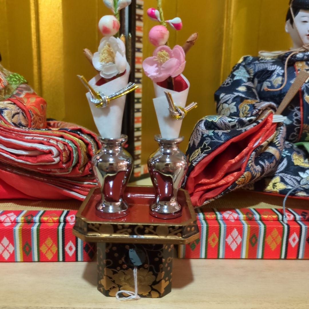 小出松寿　正絹古典親王飾　収納式 雛人形　コンパクト