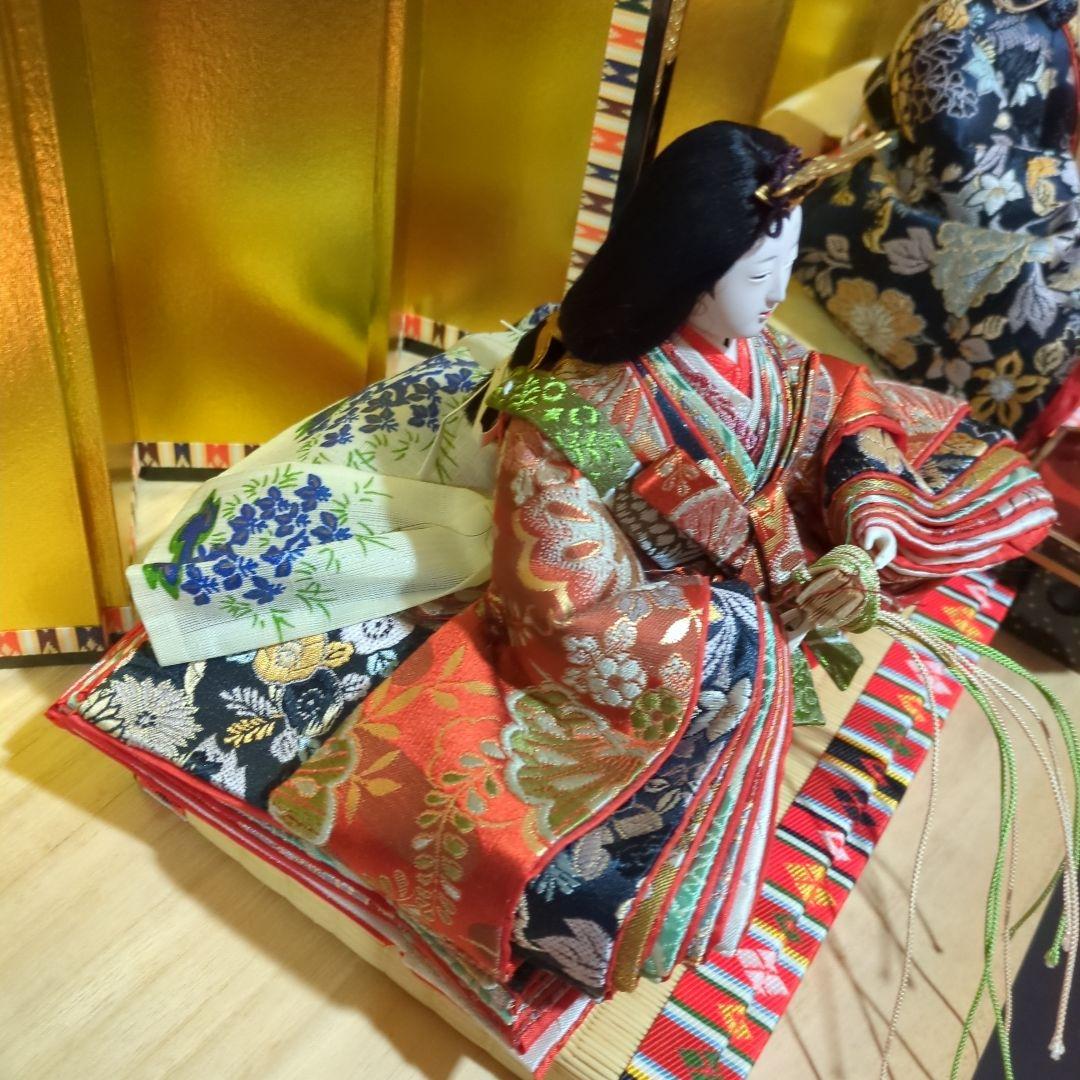 小出松寿　正絹古典親王飾　収納式 雛人形　コンパクト