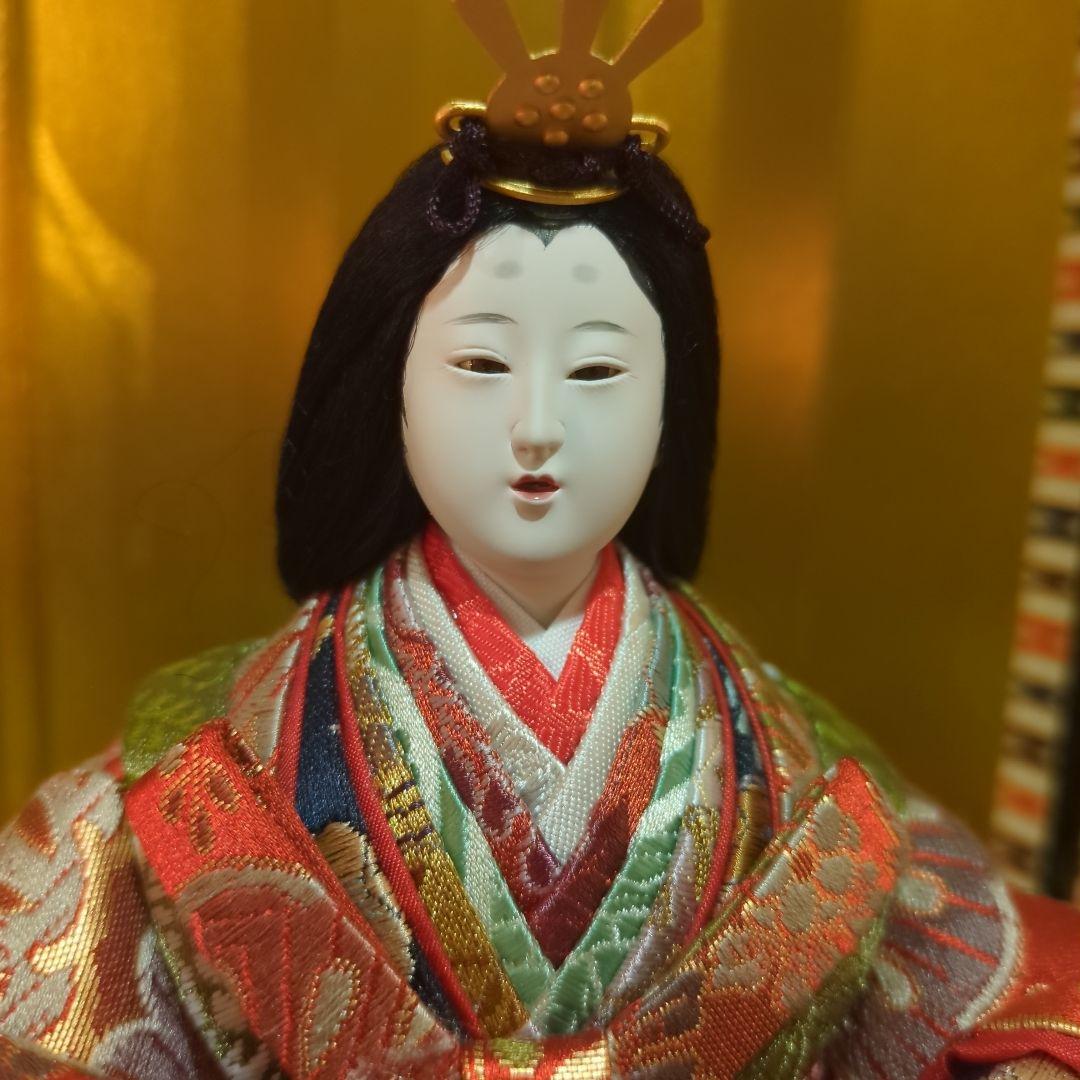 小出松寿　正絹古典親王飾　収納式 雛人形　コンパクト
