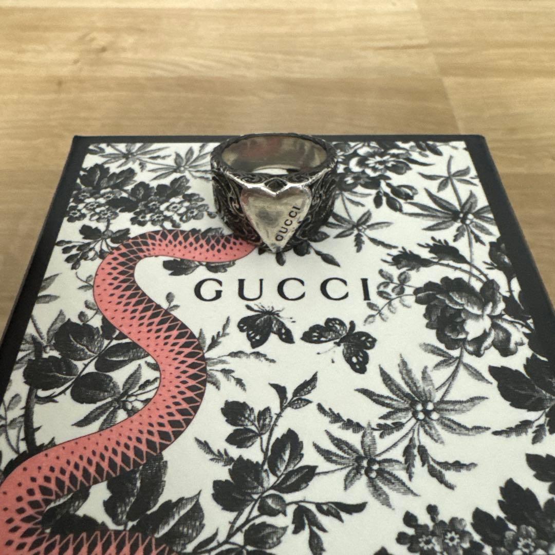 E*可様 【GUCCI】アラベスク　ハート　フローラ　リング　 15号