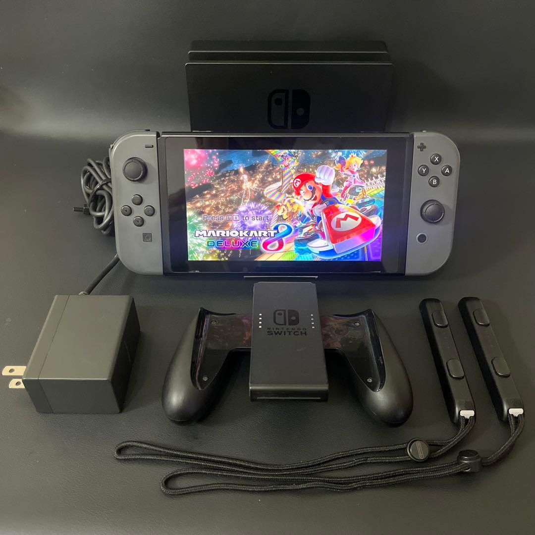 【美品/新品スティック交換済み/動作確認OK】Switch 本体 グレー