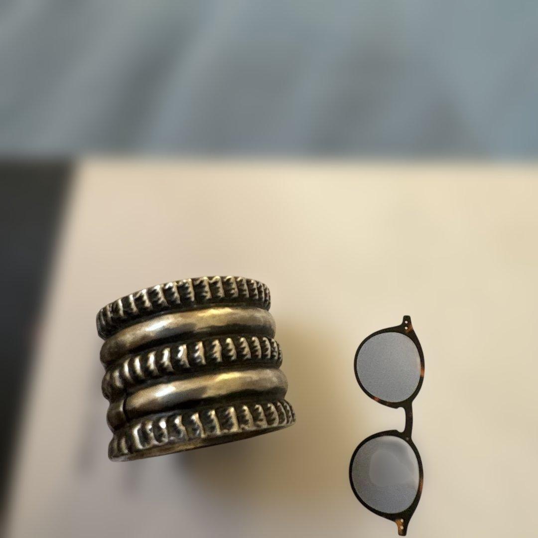 即日配送！値下げ！Navajo 3連チゼルワーク リング 21号