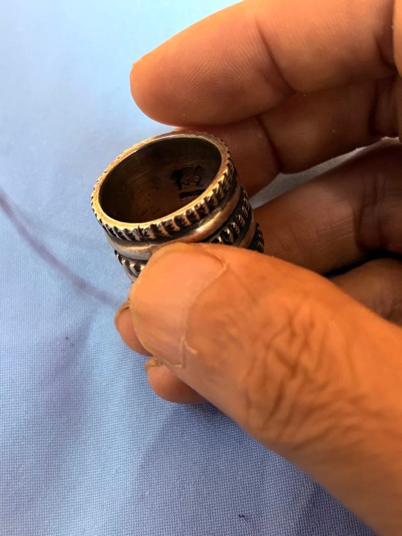 即日配送！値下げ！Navajo 3連チゼルワーク リング 21号