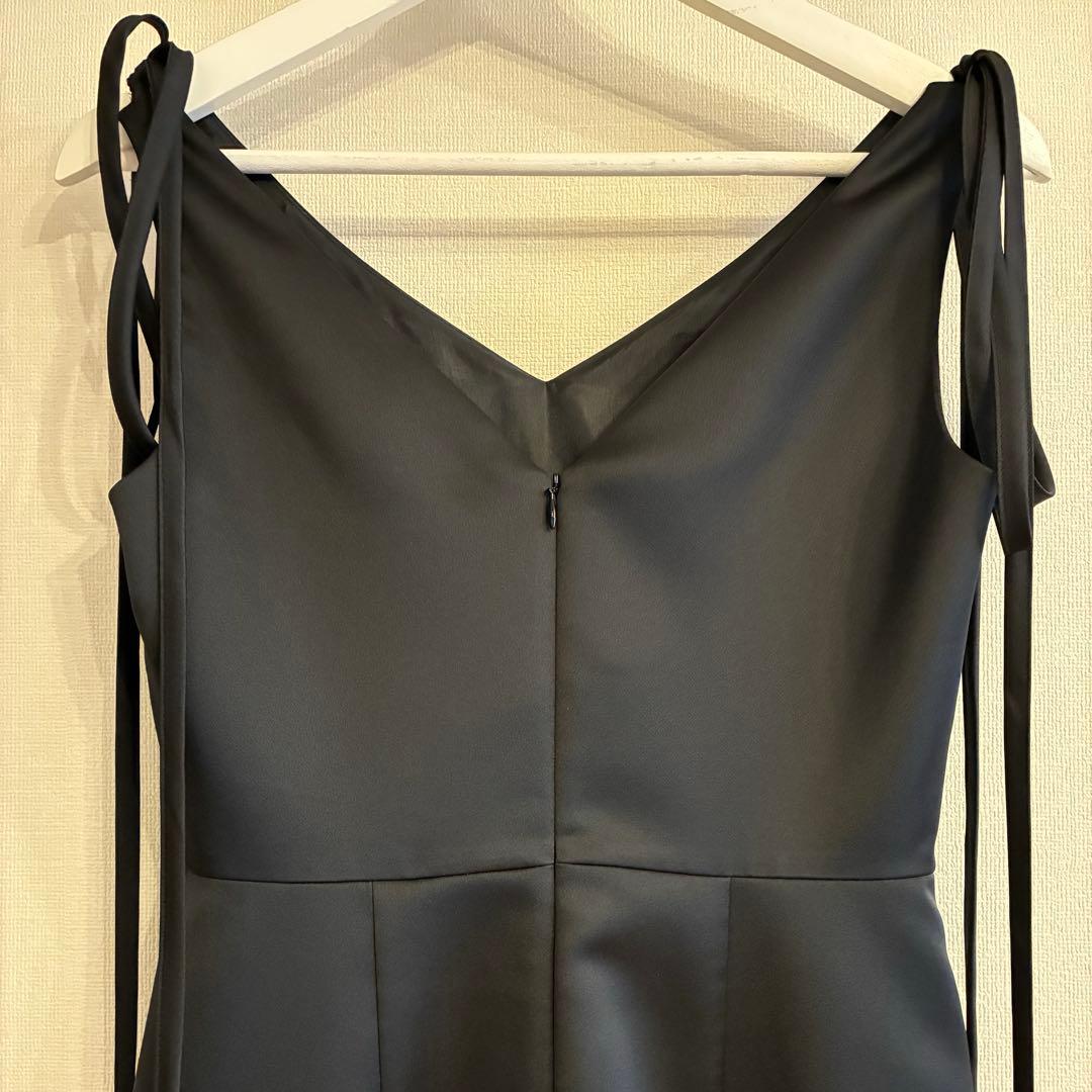 kaene サテンリボンドレス ブラックドレス 二次会ドレス