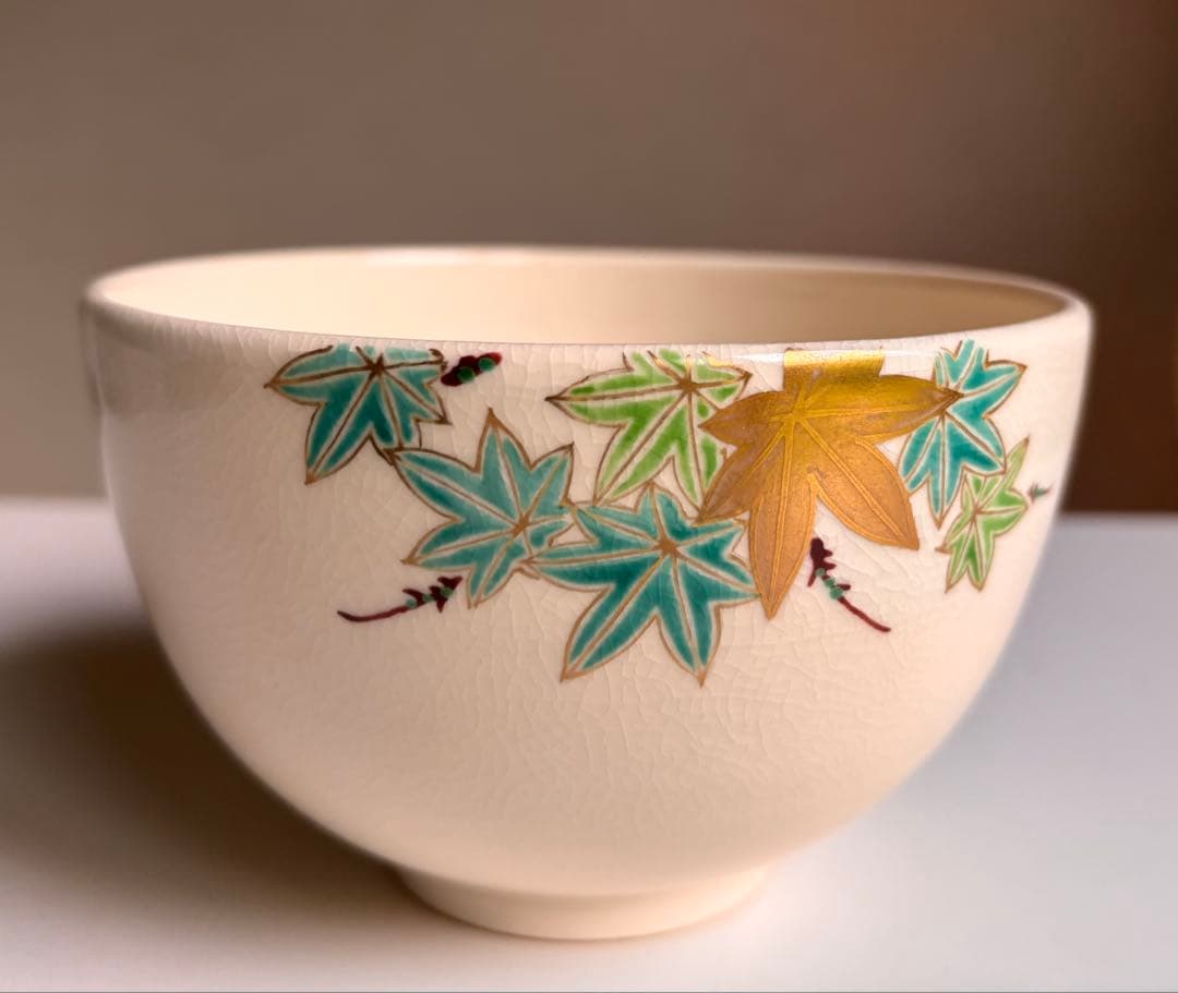 【美品】粟田焼　青楓　茶碗　清昌堂やました　佳山　薫風　共箱