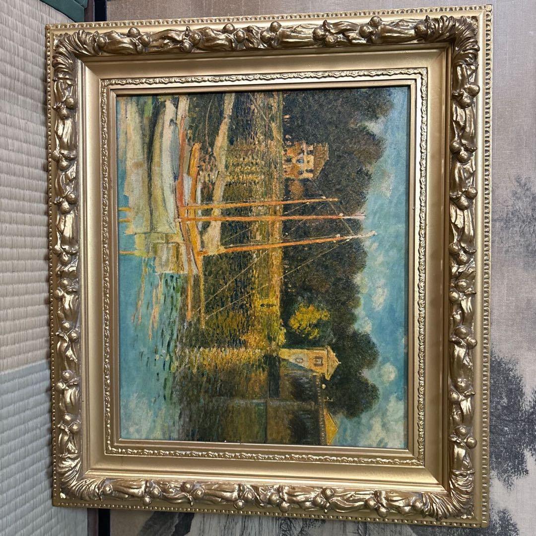 クロード・モネ アルジャントューユの橋 絵画 額装 油彩画 美術品 芸術家