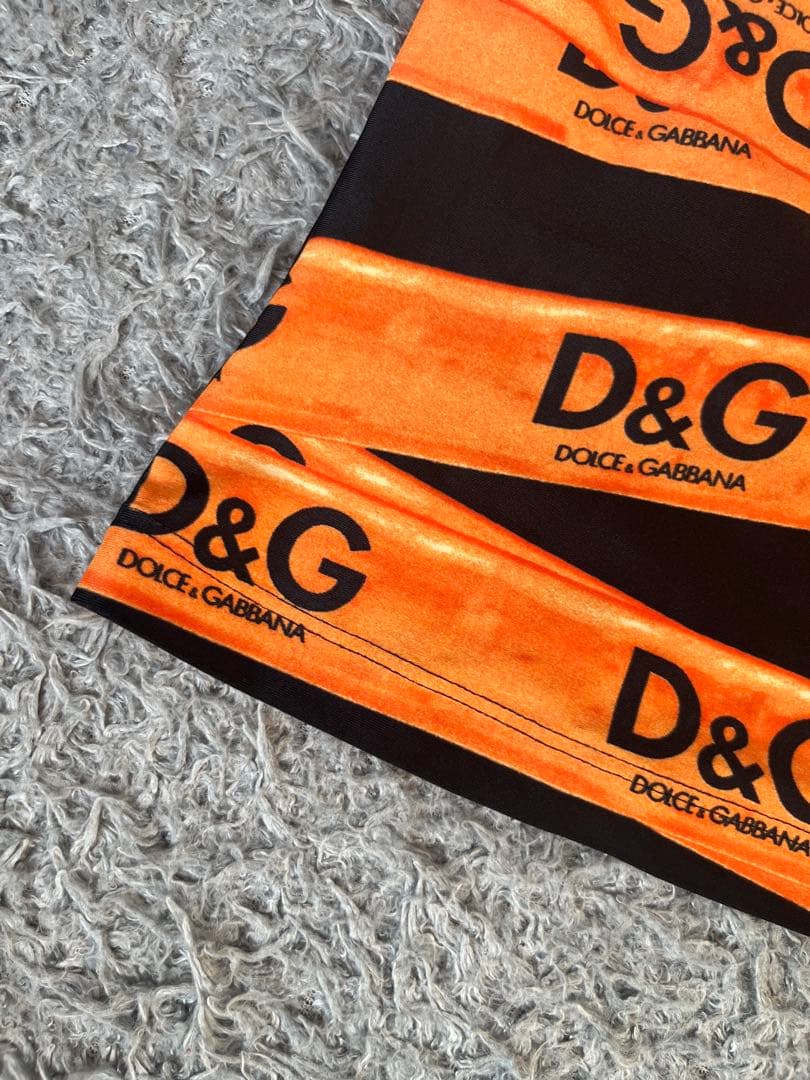 激レア　ドルガバ　ロゴ入りボーダー　ホルターネックタンクトップ　Y2K