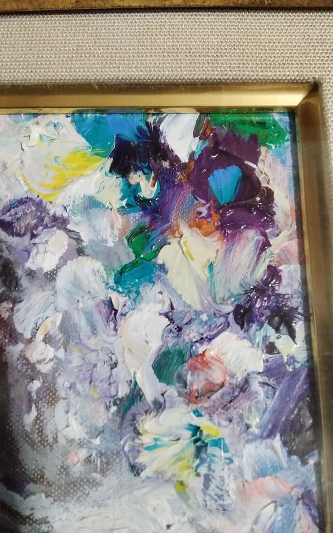 鶴岡義雄　真作油彩キャンバス0号額少し欠け号60万号190万絵18cm14cm