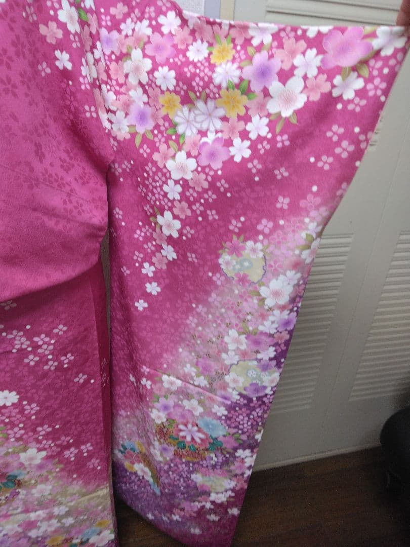 花柄ピンク振袖正絹