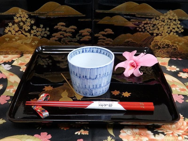 古伊万里　染付　暦紋　蕎麦猪口　江戸期　C736AS-BXr