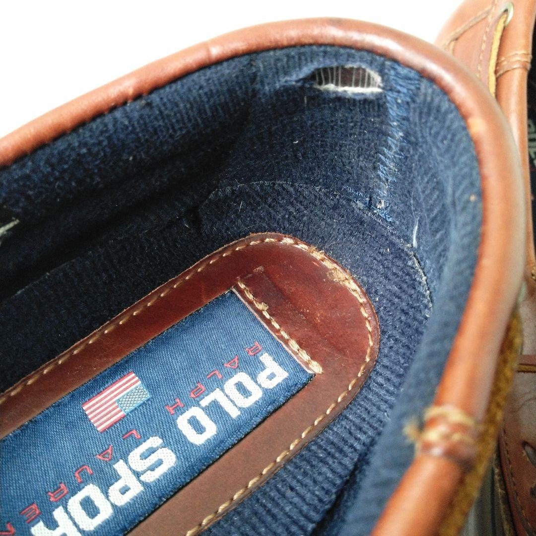 革質良好! ラルフローレン　ポロスポーツ　デッキシューズ　ブラウン　9D