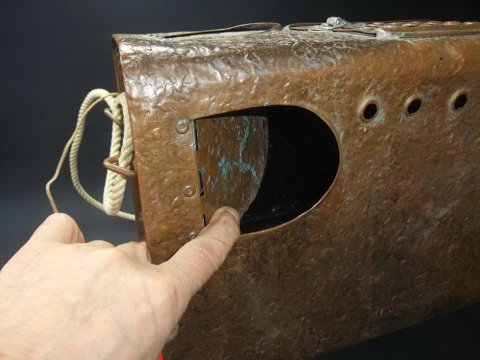 手作り 鮎缶 銅製 アユ釣り 昭和レトロ 古民具 逸品