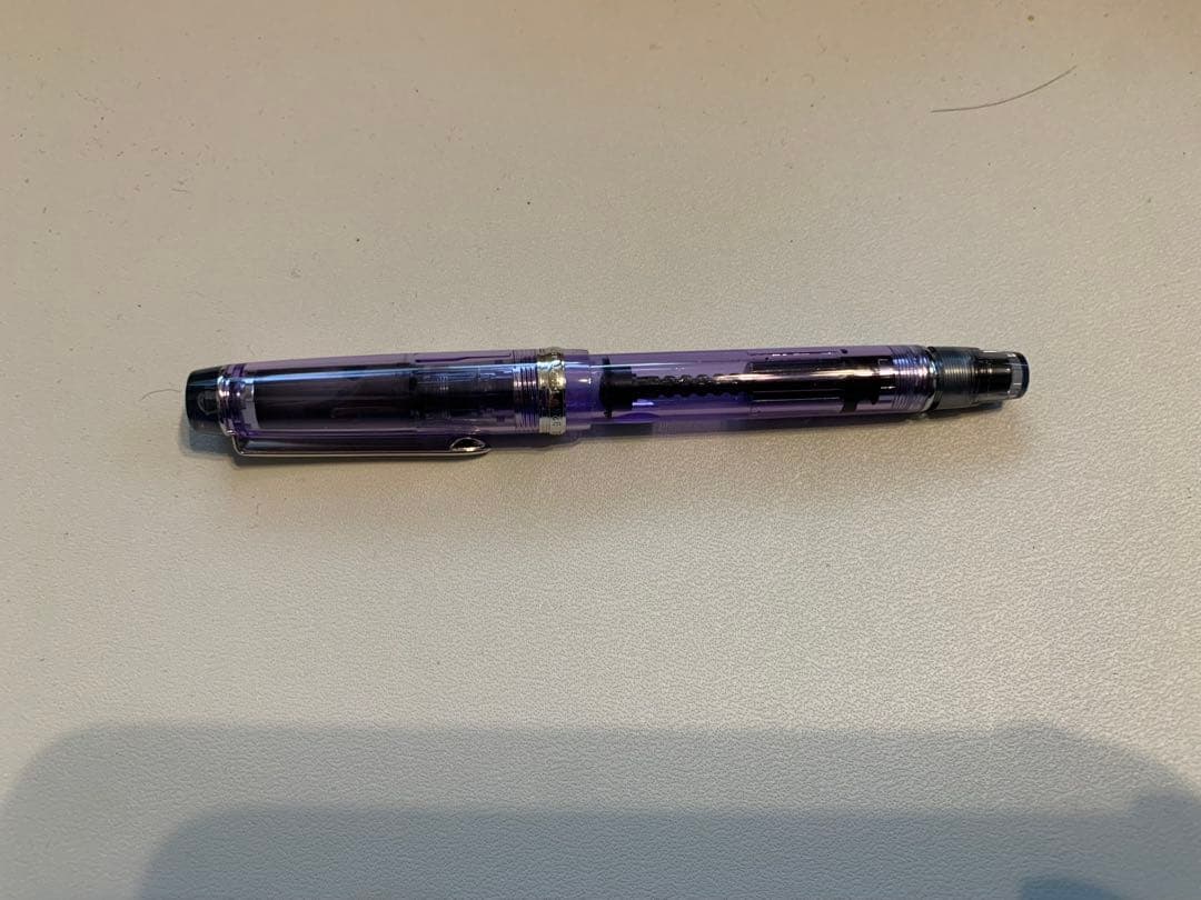 パイロットカスタムヘリテイジ　透明紫色　Ｍ字