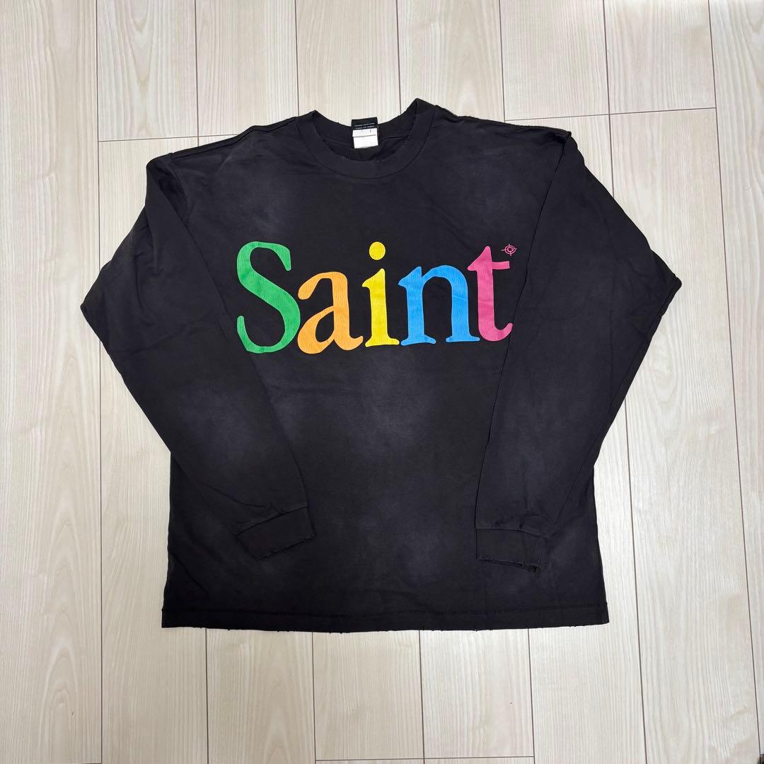 （1点のみ入荷！）セントマイケル SAINT ロンT ブラック 古着 Ｌサイズ