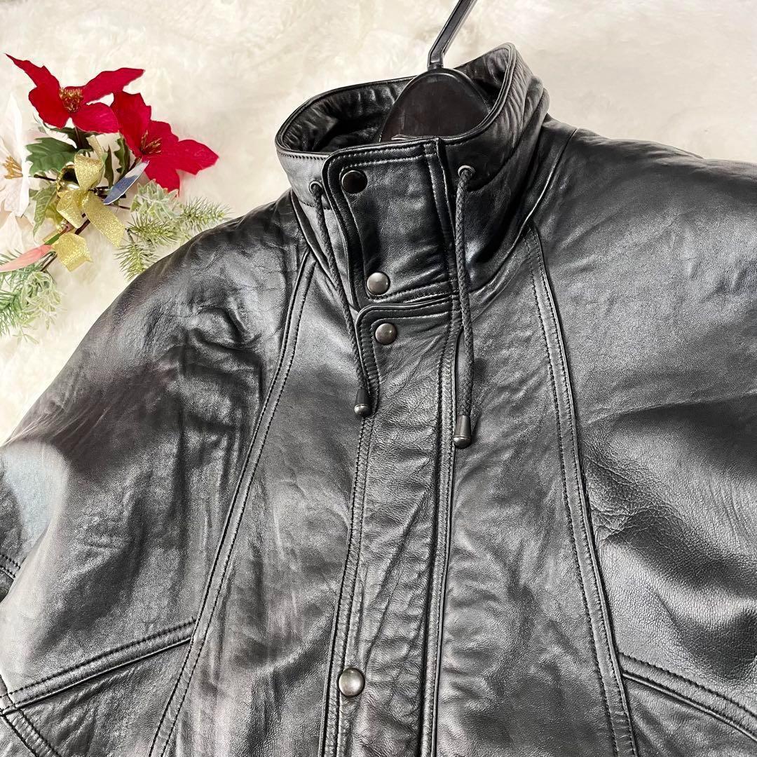 激レア vintage 90s スペイン製 大きめ 古着 羊革　JK 黒　XL