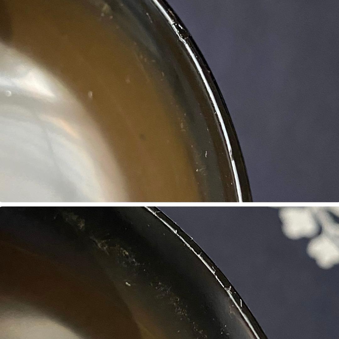 大正時代物・骨董　天然木製黒色漆器椀　金蒔絵・風景画に松葉　菓子椀・雑煮椀　三客