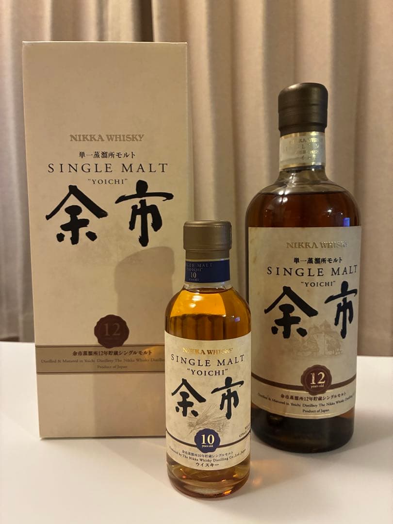 NIKKA シングルモルト余市10年(180ml)、 12年(720ml)セット