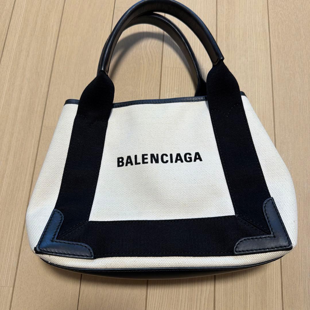 balenciaga Navy カバ XS ブラック ホワイト