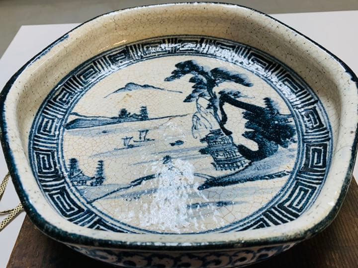 古瀬戸染付、元箱付き