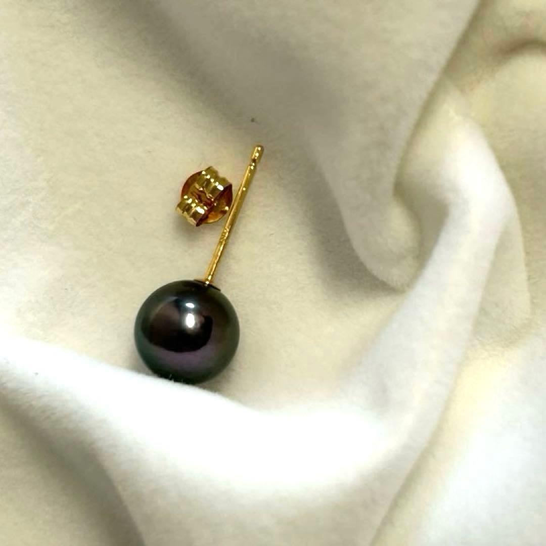 あこや本真珠　k18ピンクグリーン系ピアス(両耳用)