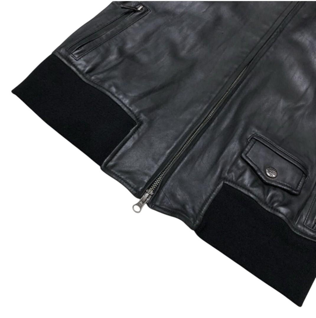 KATHARINE HAMNETT ラムレザー シングルライダース ブラック L