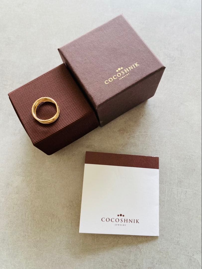 COCOSHNIK K10　ワンストローク一文字Xリング　 箱付き