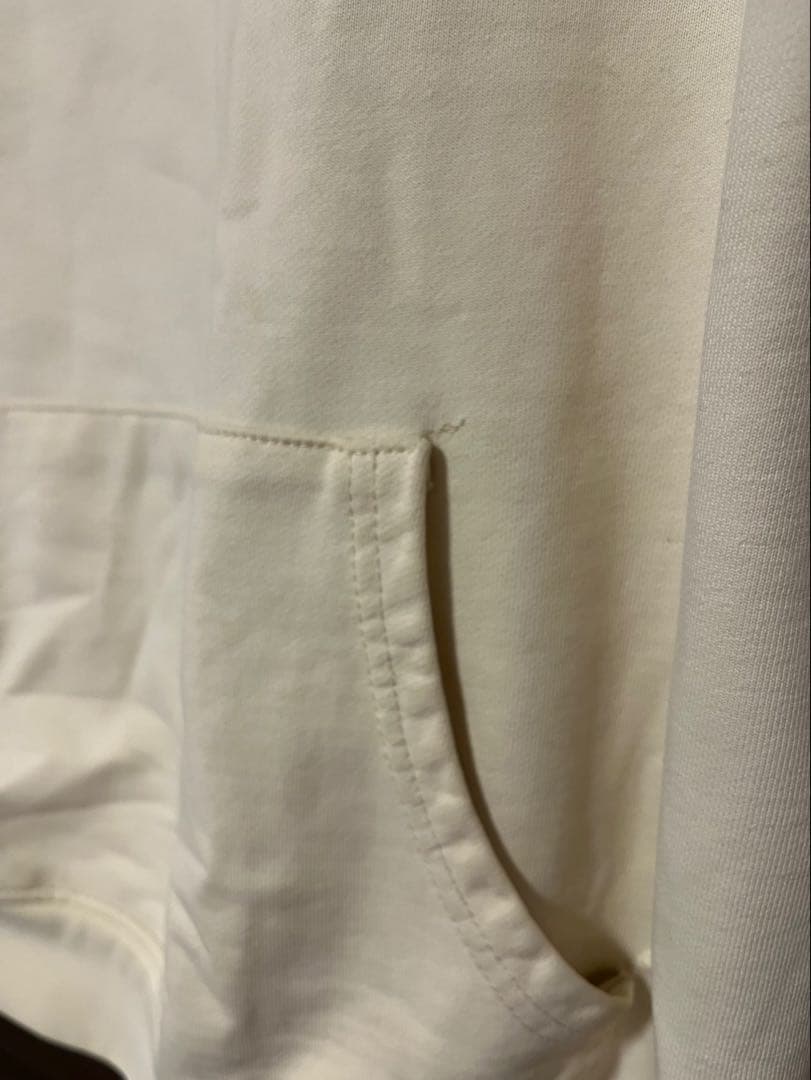 お*。様 BALENCIAGA フード付きパーカー クリーム　ブルー文字の激レア