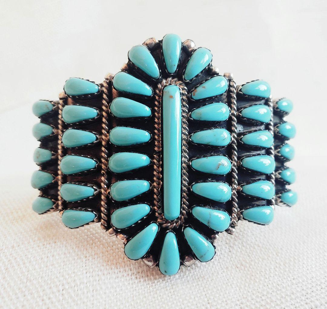 新品 インディアンジュエリー　ナバホ族　ターコイズ　バングル Benally