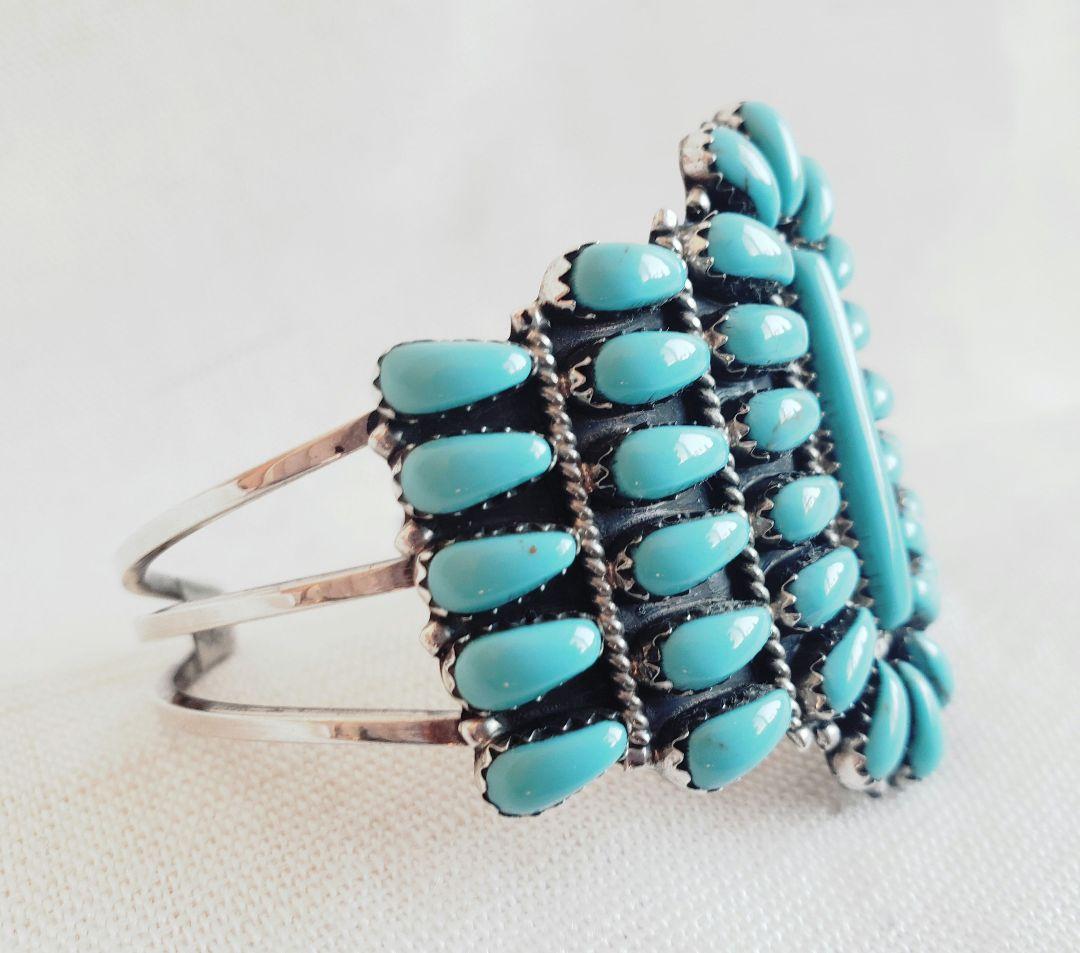 新品 インディアンジュエリー　ナバホ族　ターコイズ　バングル Benally