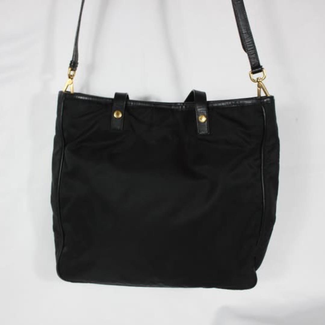 PRADA プラダ　テスート　ロゴ　ハンドショルダーバッグ　ブラック